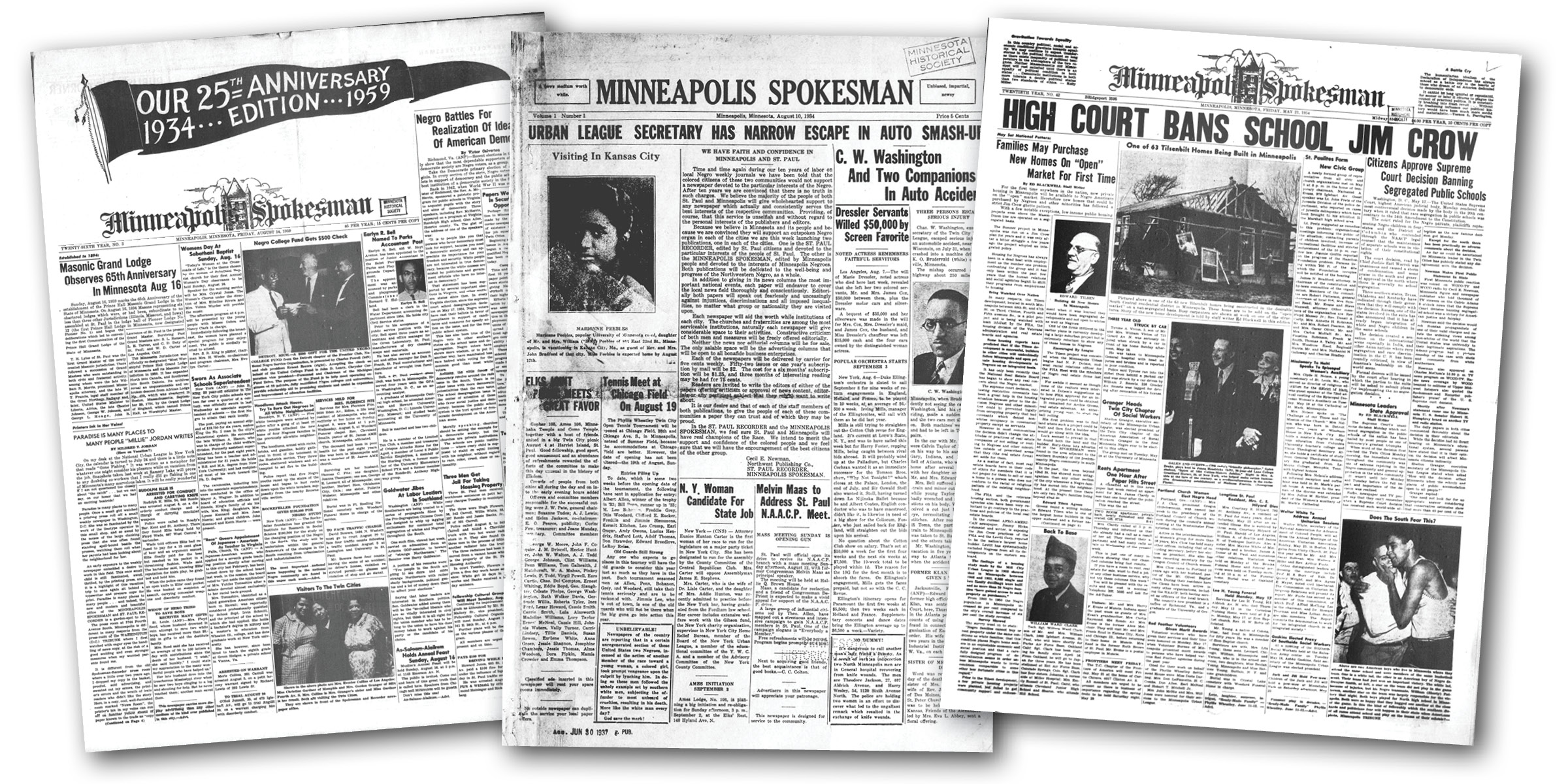 Front pages of the Spokesman Recorder