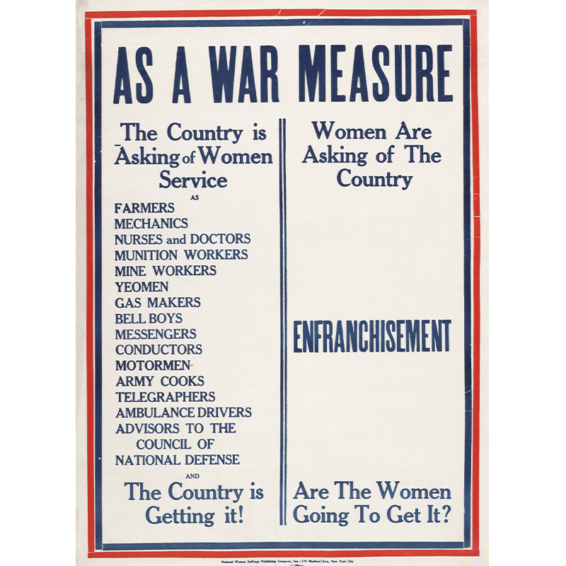 Poster, As a War Measure, 1918.