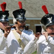 Fife players in historic costume.