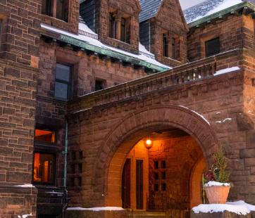 Hill House with snow