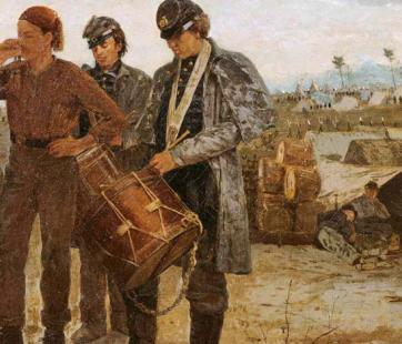 Painting of military musicians