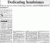 Dedicating Headstones.--Newspaper(s) (gif)