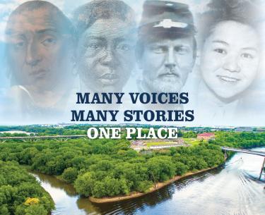 Many Voices, Many Stories, One Place exhibit.